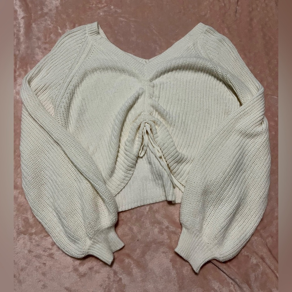 White Cropped Sweater
